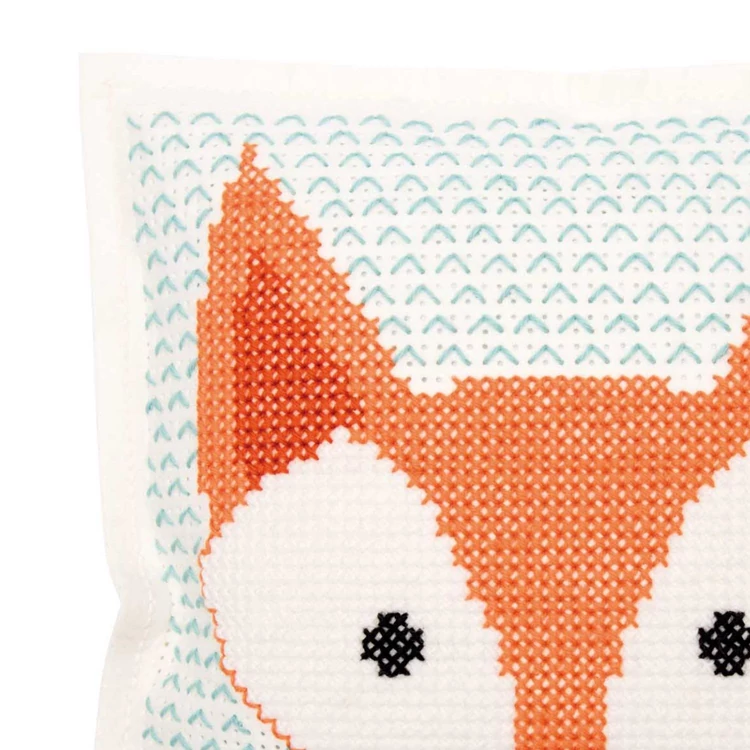 Rico Fox Cushion - cross stitch embroidery kit - keresztszemes párna hímző készlet