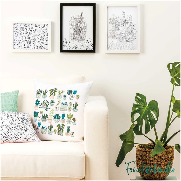 Rico Cacti Pack Cushion - cross stitch embroidery kit - keresztszemes párna hímző készlet - 03