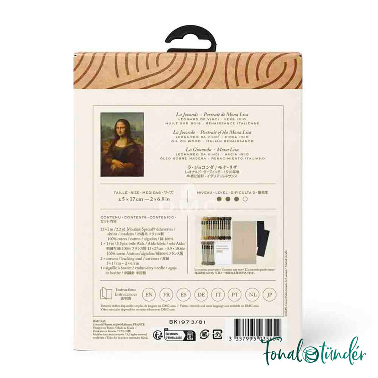 DMC - Mona Lisa - keresztszemes könyvjelző hímzés csomag