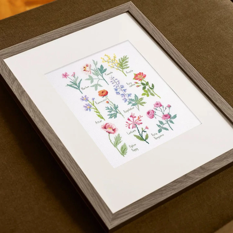 DMC - Botanical - cross stitch embroidery duo kit - keresztszemes hímző készlet