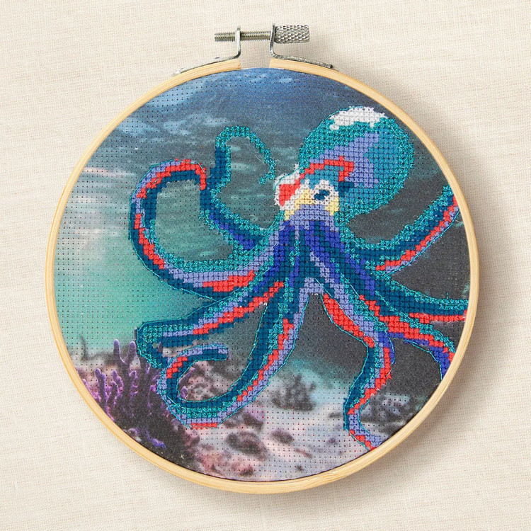 DMC Trópusi Oktopus - keresztszemes hímzés csomag