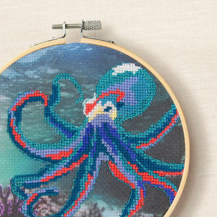 DMC Trópusi Oktopus - keresztszemes hímzés csomag