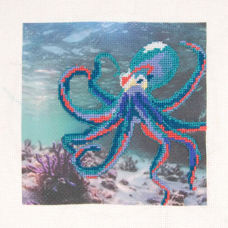 DMC Trópusi Oktopus - keresztszemes hímzés csomag