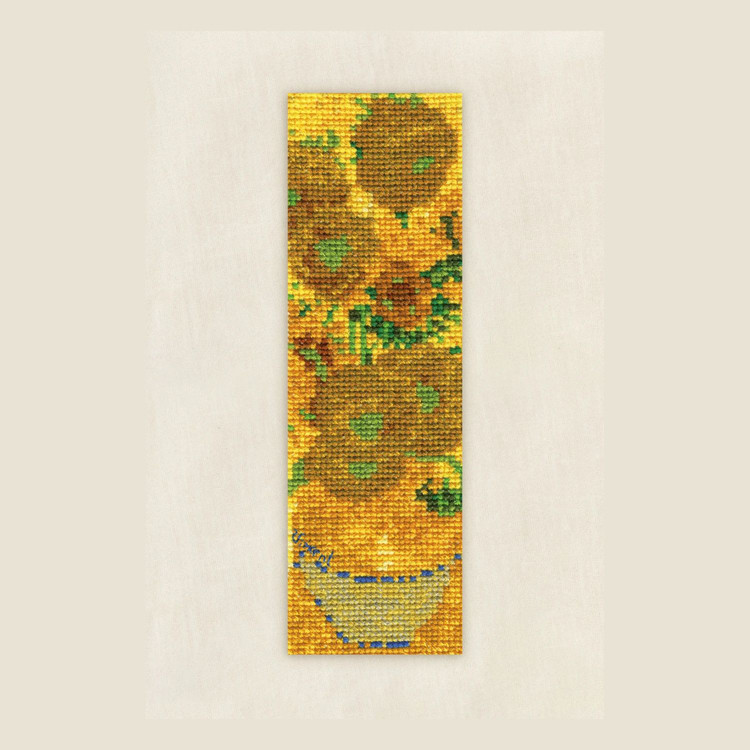 DMC - Van Gogh - Napraforgók - keresztszemes könyvjelző hímzés csomag DMC - Van Gogh - Napraforgók - keresztszemes könyvjelző hímzés csomag