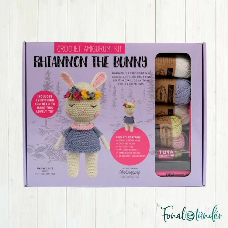 Ria a Nyuszi - horgolásminta + fonal csomag - Amigurumi - Ria the Bunny - crochet diy kit