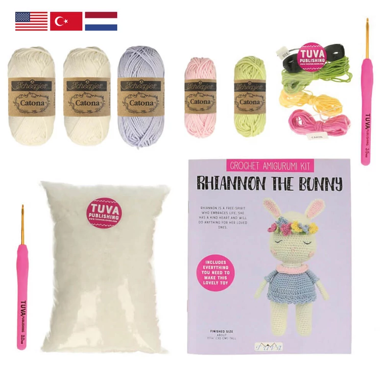 Ria a Nyuszi - horgolásminta + fonal csomag - Amigurumi - Ria the Bunny - crochet diy kit