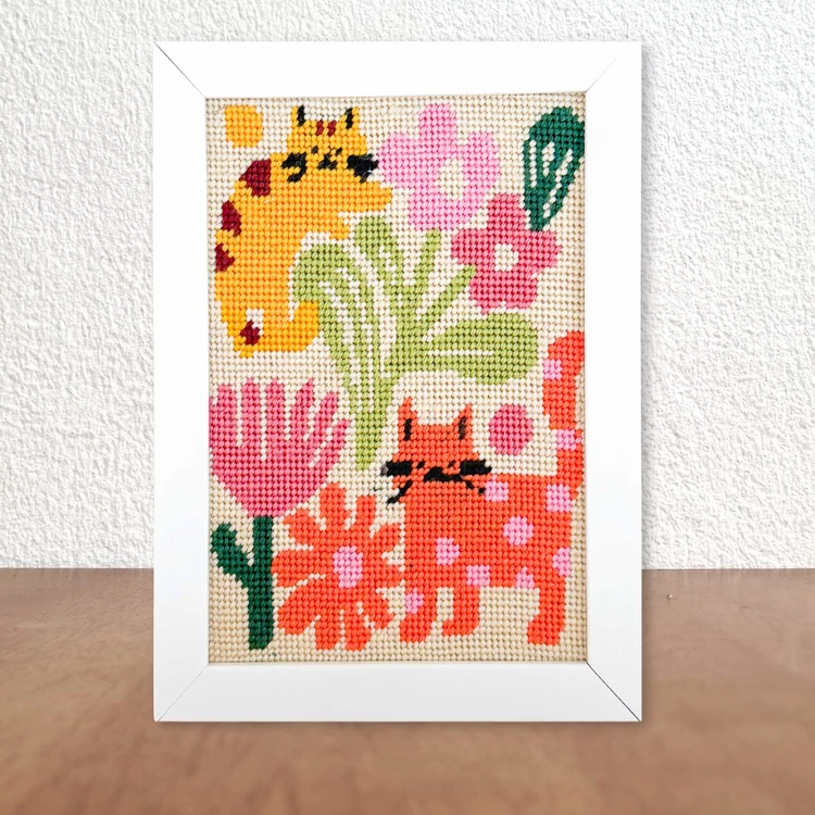 Milpoint modern macskás gobelin készlet hímzéshez / Milpoint modern vase tapestry kit for embroidery - Fonaltündér