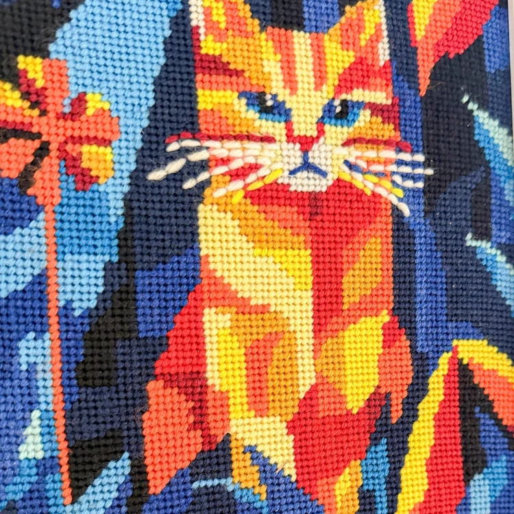 Milpoint modern macskás gobelin készlet hímzéshez / Milpoint Night Cat tapestry kit for embroidery - Fonaltündér