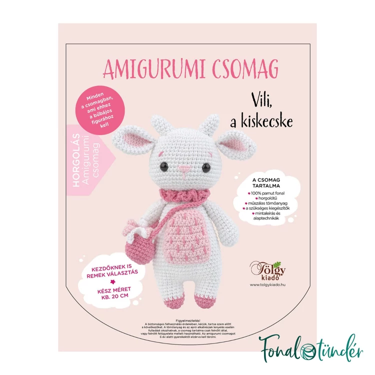 VILI a kicskecske - horgolásminta + fonal csomag - Amigurumi - crochet diy kit