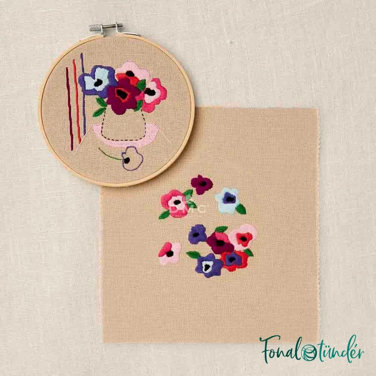 DMC - The Peaceful Breeze Anemone - embroidery duo kit - Szellőrózsa - hímző készlet - 03