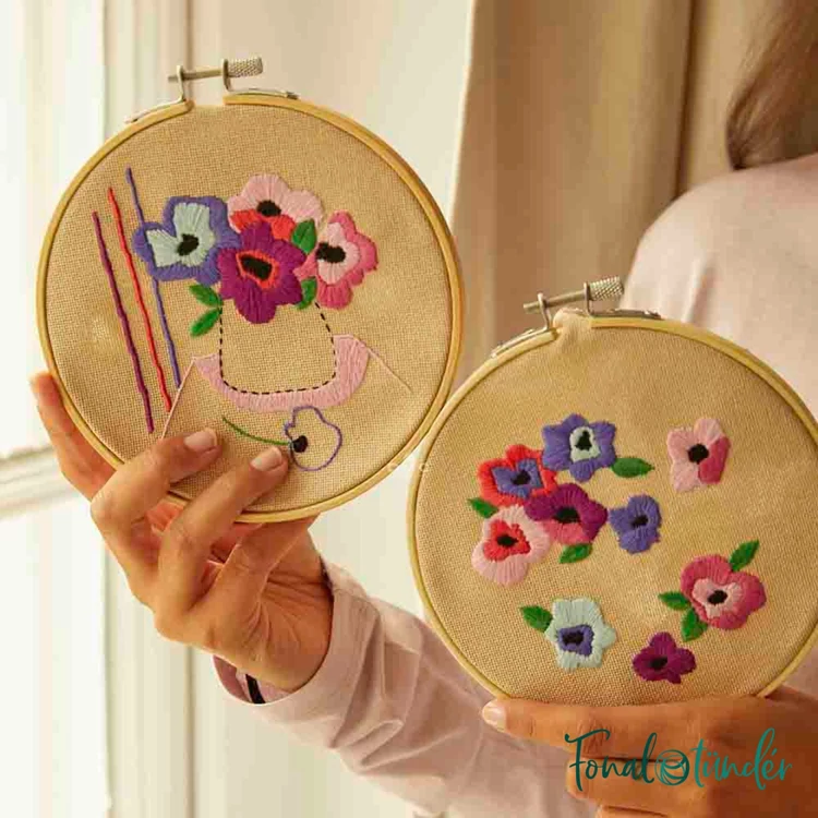 DMC - The Peaceful Breeze Anemone - embroidery duo kit - Szellőrózsa - hímző készlet - 05