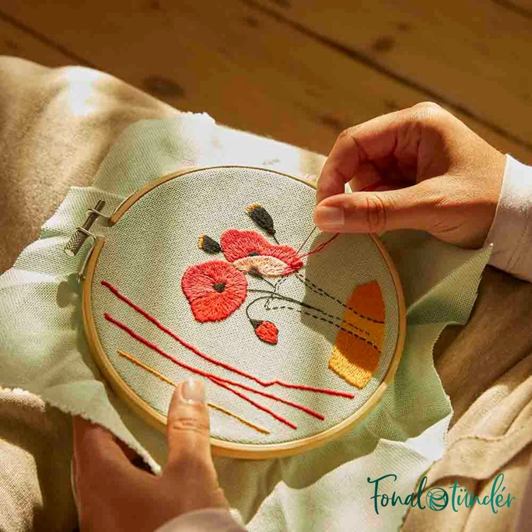 DMC - The Restful Poppies - embroidery duo kit - Pipacsok - hímző készlet - 04