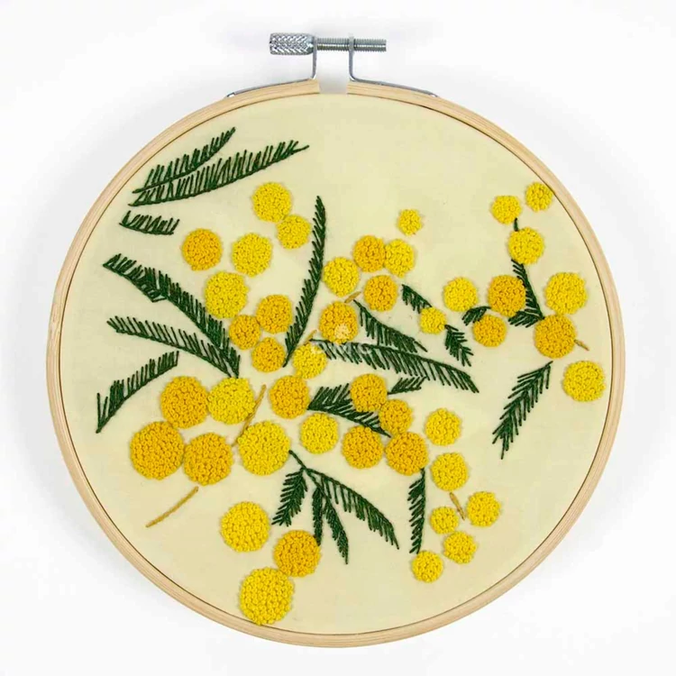 DMC - Mimosas - embroidery kit - Mimóza virágcsokor - hímző készlet