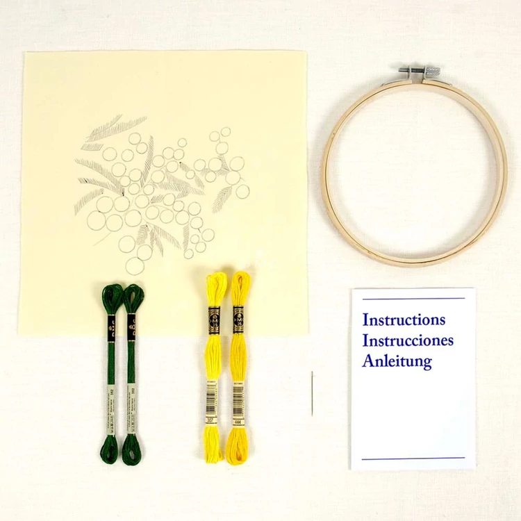 DMC - Mimosas - embroidery kit - Mimóza virágcsokor - hímző készlet