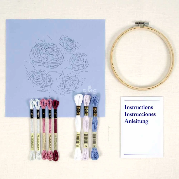 DMC - Ranunculus - embroidery kit - Boglárka virágcsokor - hímző készlet