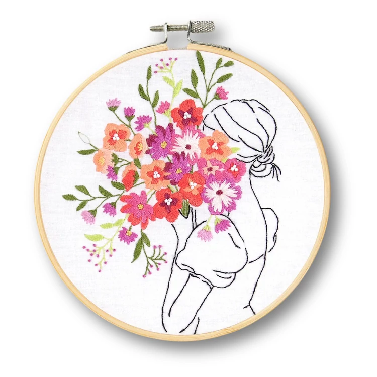 DMC Floral embrace - embroidery kit - virágcsokor - hímző készlet