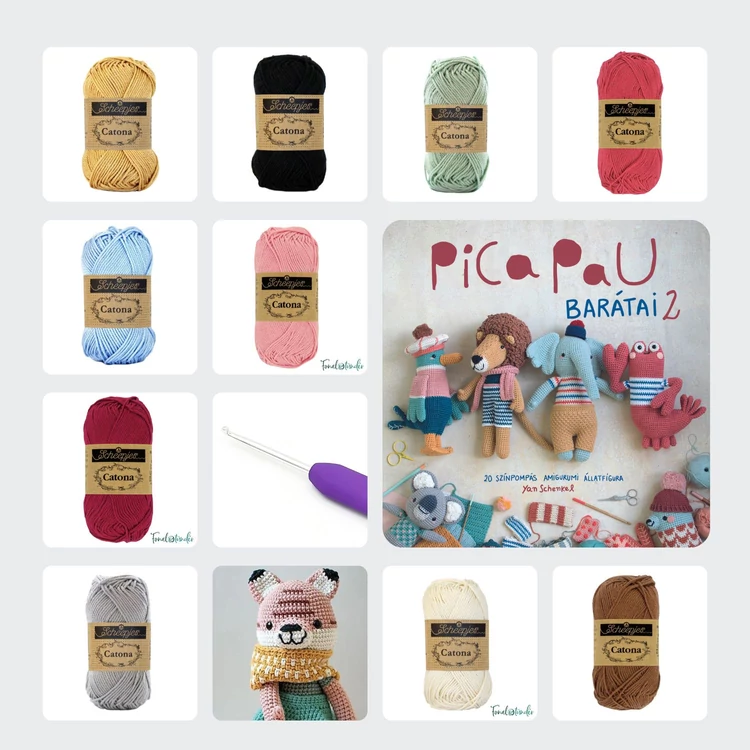 Pica Pau -  amigurumi könyv + fonal + eszköz csomag - amigurumi book and tool set - 02