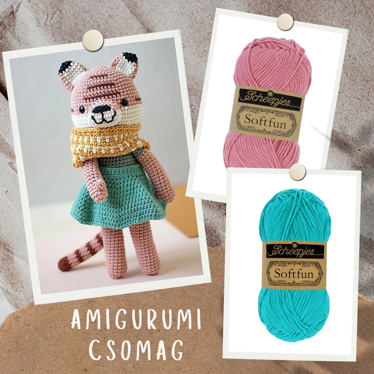 Pica Pau 2 -  amigurumi könyv + Softfun fonal + eszköz csomag - amigurumi book and tool set