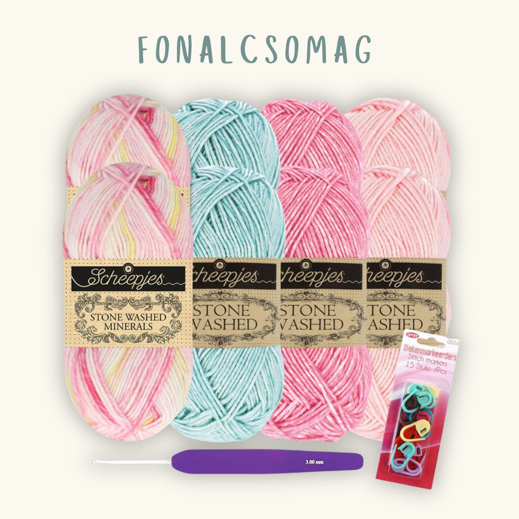 Stone Washed Minerals - Rózsakvarc fonalcsomag