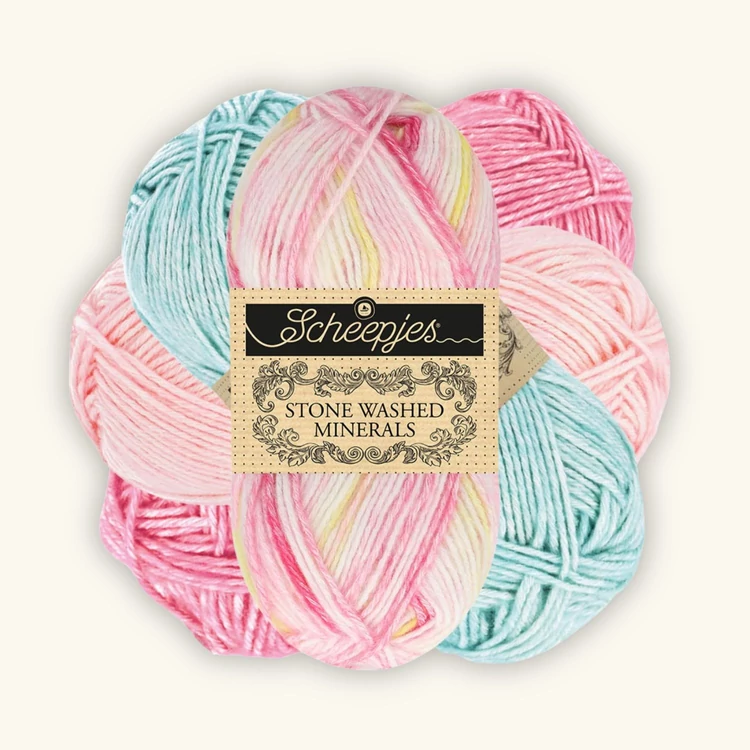Stone Washed Minerals - Rózsakvarc fonalcsomag - Rhodo Radiance Yarn Pack