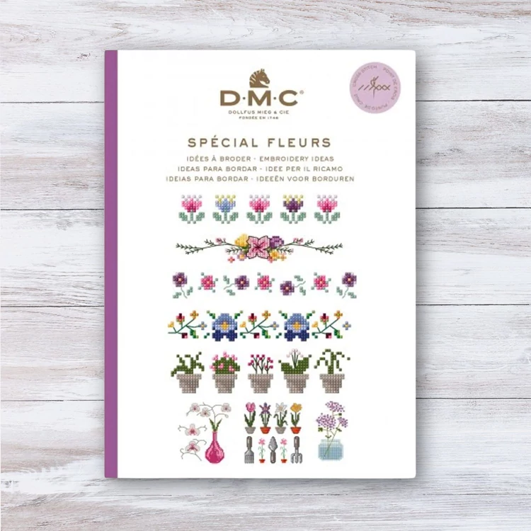 DMC Mini Booklet - cross stitch pattern book - Flowers - keresztszemes mintatár