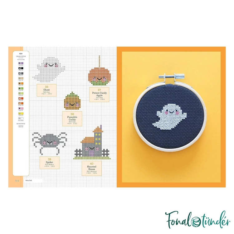 Schattig kawaii borduren - kawaii hímzés mintatár - cross stitch pattern book