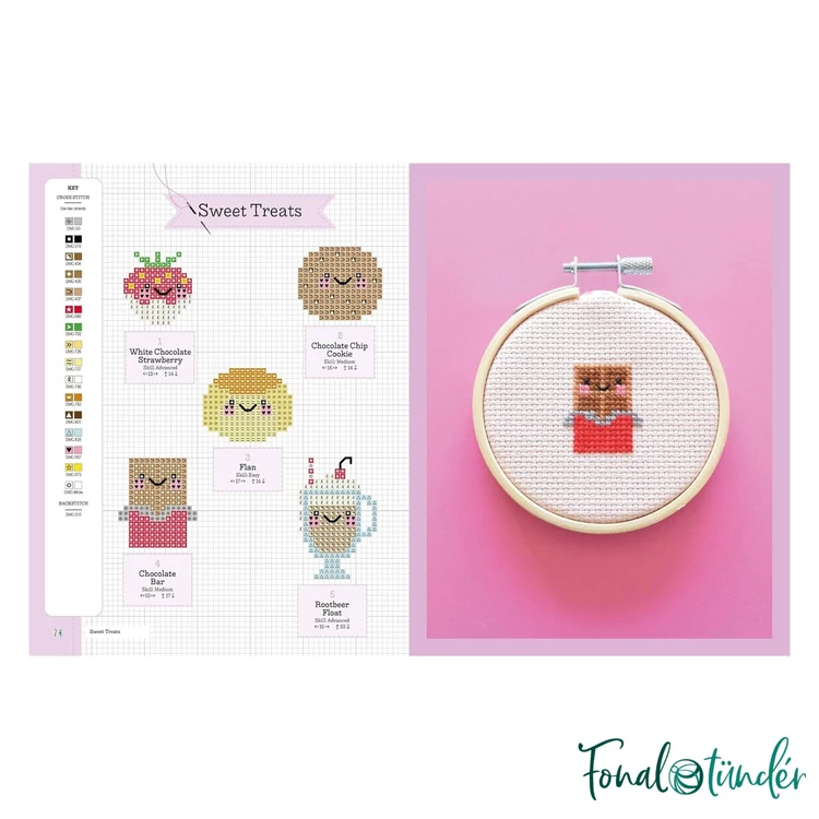 Schattig kawaii borduren - kawaii hímzés mintatár - cross stitch pattern book