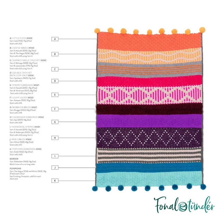 Mix & Match - Modern crochet blankets - Esme Crick - crochet book - horgolós könyv - 09