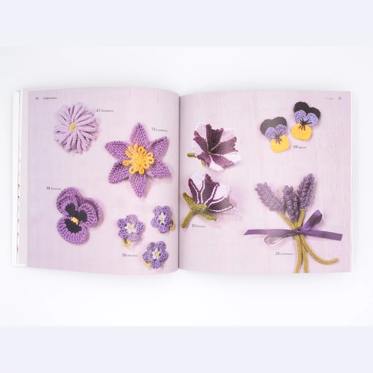 100 kötött és horgolt virág - kötés és horgolás minta könyv
