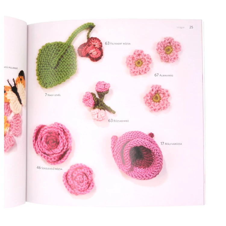100 kötött és horgolt virág - kötés és horgolás minta könyv