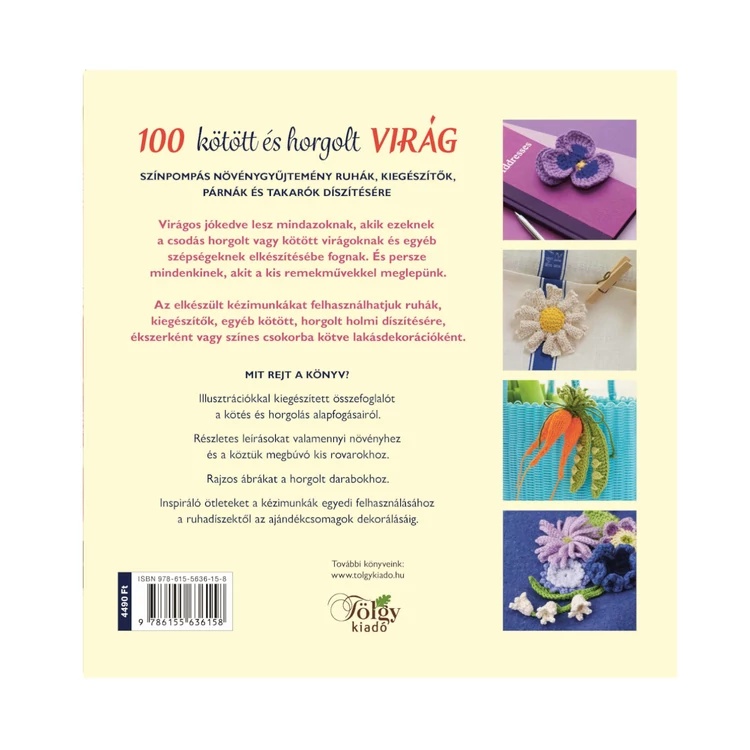 100 kötött és horgolt virág - kötés és horgolás minta könyv