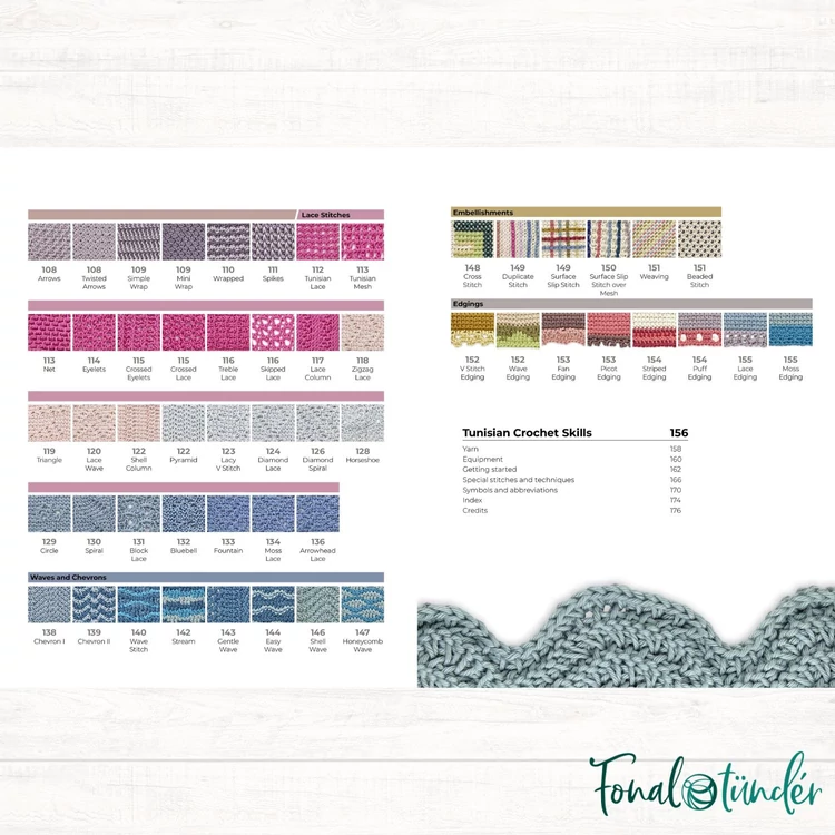 A tuniszi horgolás mintagyűjteménye - könyv 150 mintával - 04