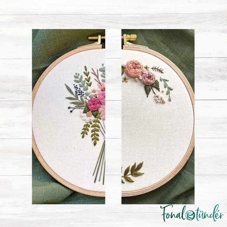 Virágos Hímzések  - könyv - hímzés oktatás és mintatár virágokkal