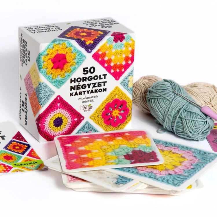 50 horgolt négyzet kártyákon - könyv horgolt nagyi négyzetek készítéséhez
