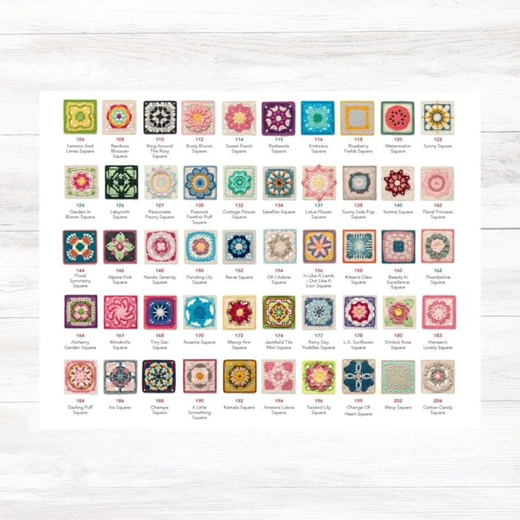 100 Modern horgolt négyzet - könyv sok mintával, magyarázattal