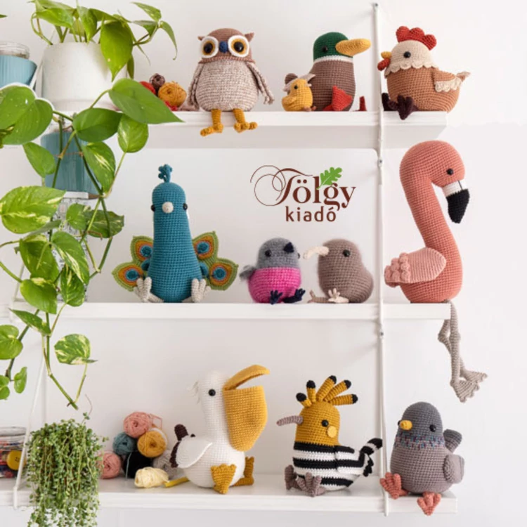 Színpompás Horgolt Madarak - amigurumi  figura horgolós könyv