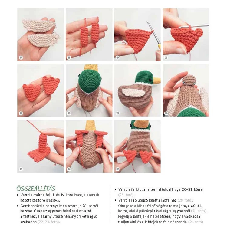Színpompás Horgolt Madarak - amigurumi  figura horgolós könyv