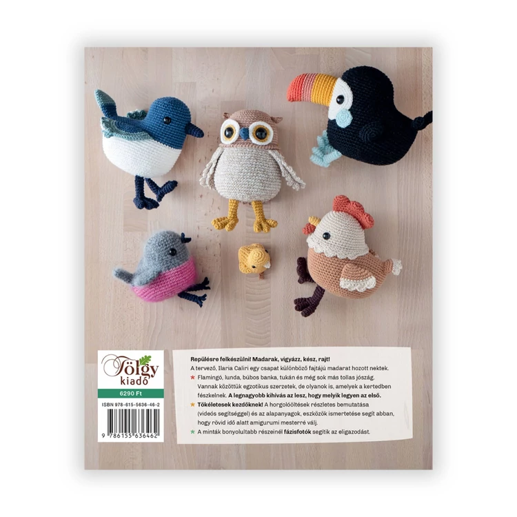 Színpompás Horgolt Madarak - amigurumi  figura horgolós könyv