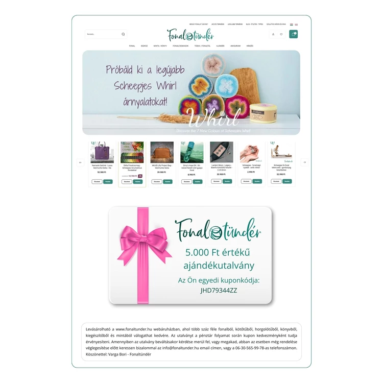 Tündér-kártya - Ajándék utalvány - 5.000 Ft értékben