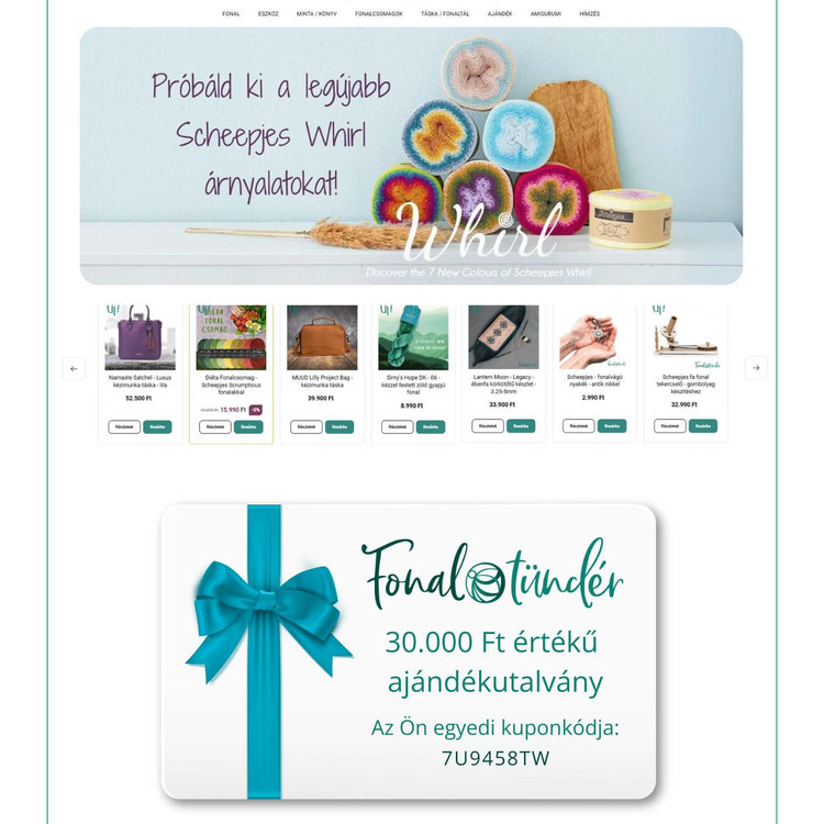 Tündér-kártya - Ajándék utalvány - 30.000 Ft értékben