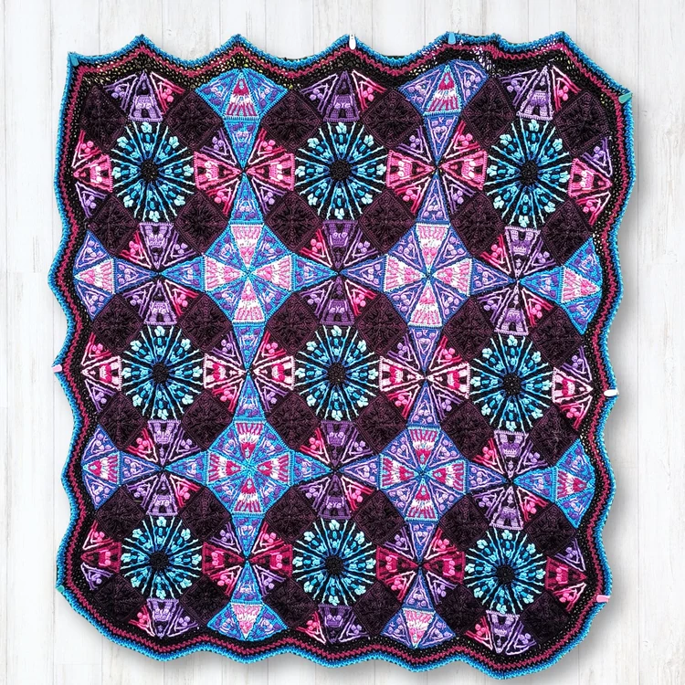 Durable Comfy Kaleidoscope Blanket- Yarn Pack - Takaró Fonalcsomag