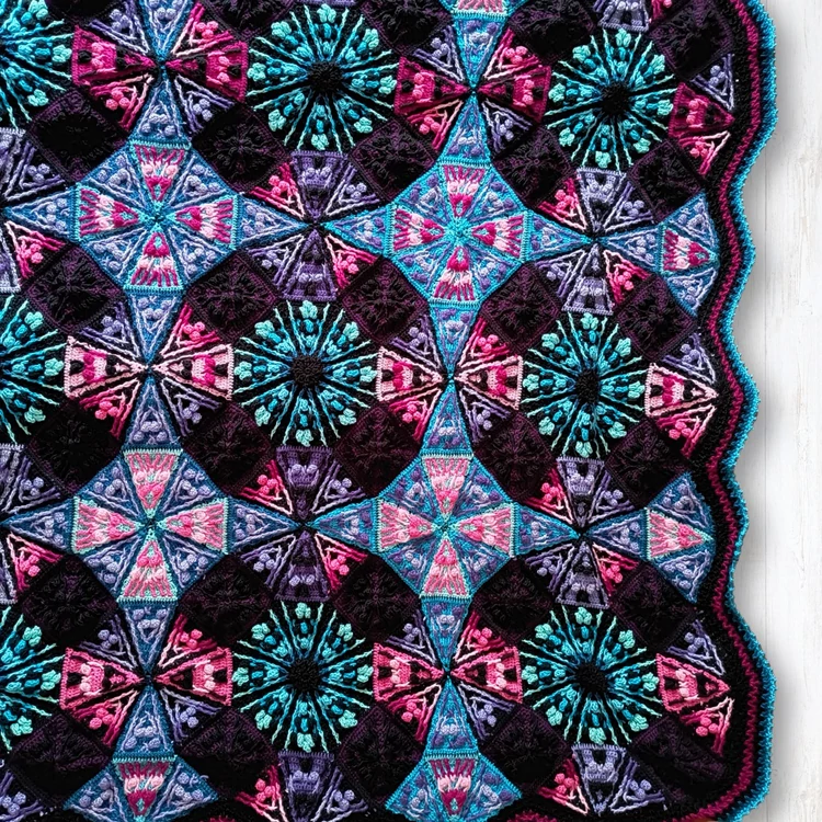 Durable Comfy Kaleidoscope Blanket- Yarn Pack - Takaró Fonalcsomag